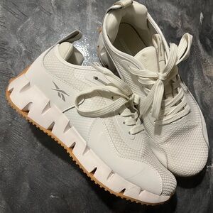 Reebok Women's Cream and White Sneakers